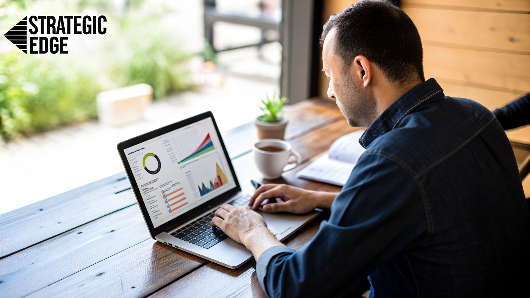 A small business owner confidently presenting a business plan in a meeting.