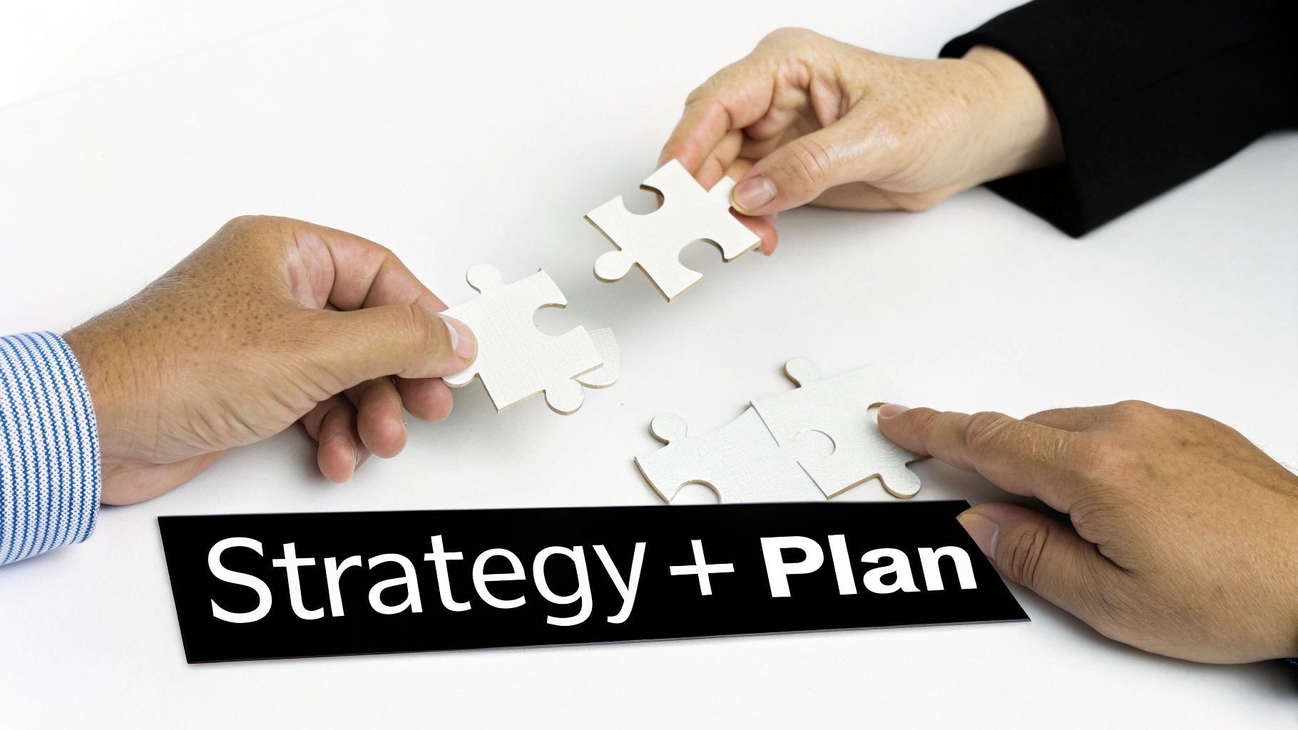 A person adjusting gears to show alignment in marketing efforts