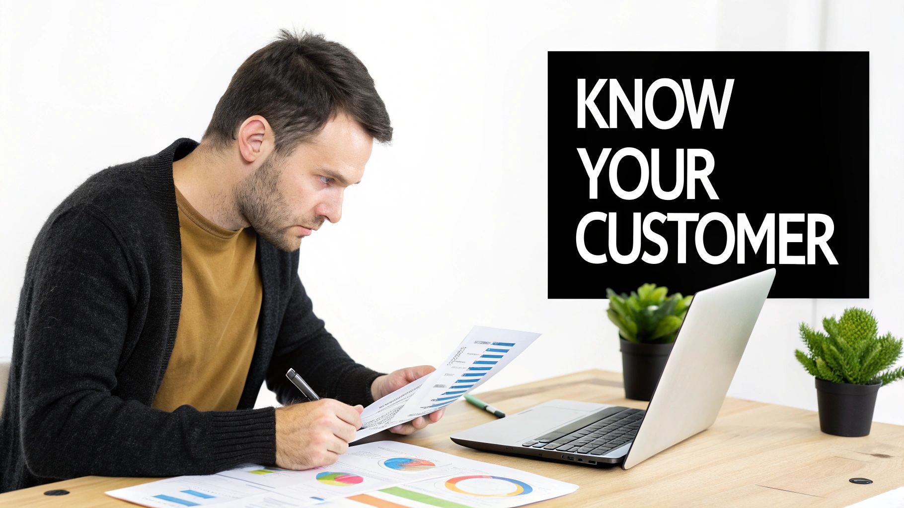 A group of diverse people looking at data on a screen, representing target market analysis.