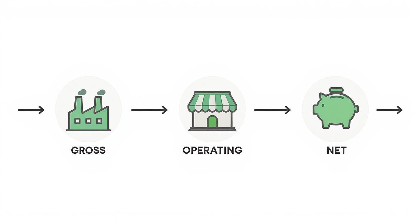 Infographic about how to calculate profit margin