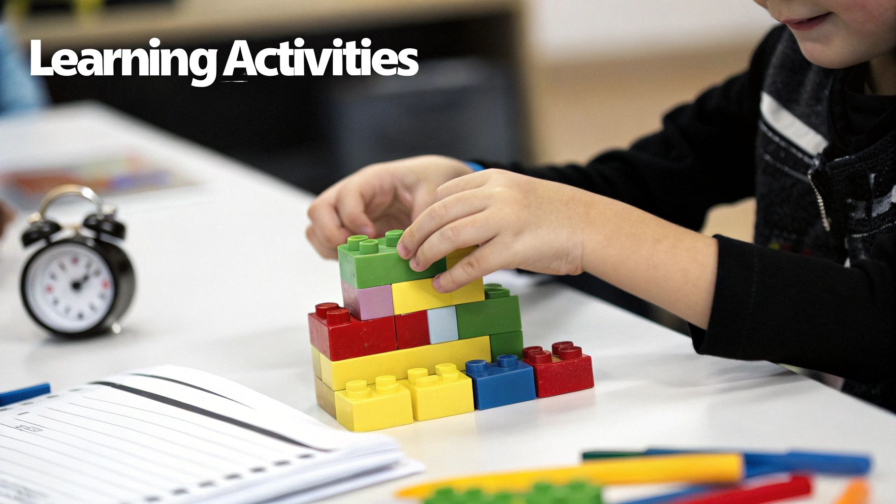 Children building a tower