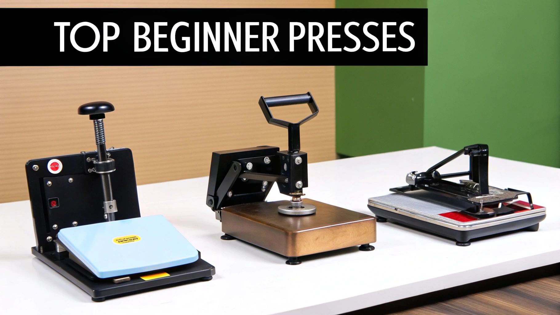 A close-up of a person carefully placing a design onto a t-shirt on a heat press platen.
