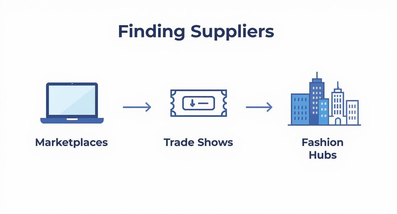 Infographic about wholesale clothing suppliers usa