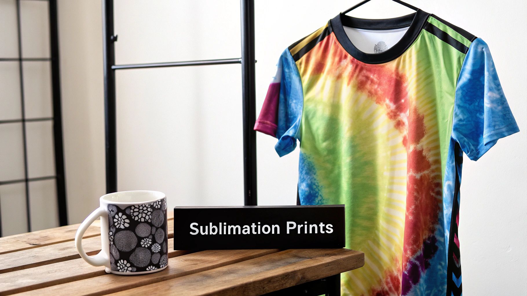 A sublimation printer producing a vibrant, full-color design on special transfer paper, ready for heat application.