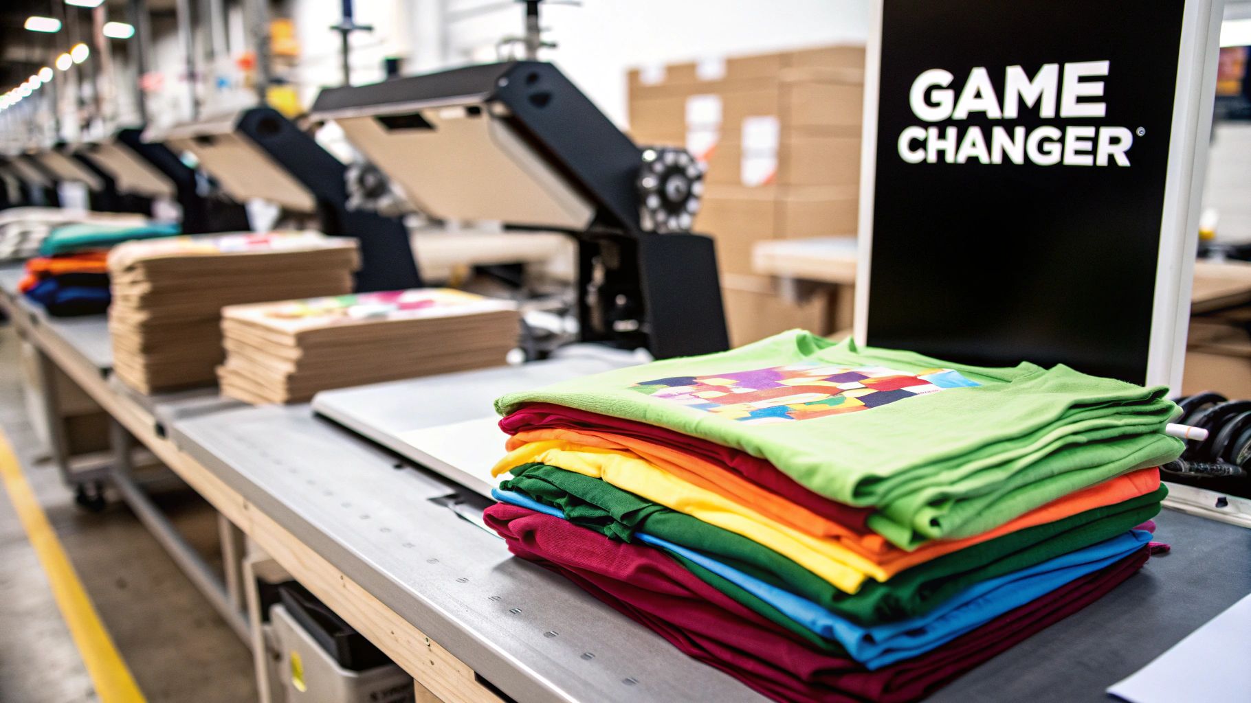 A vibrant, multi-colored DTF transfer being peeled off a black t-shirt, showing the crisp and detailed design.