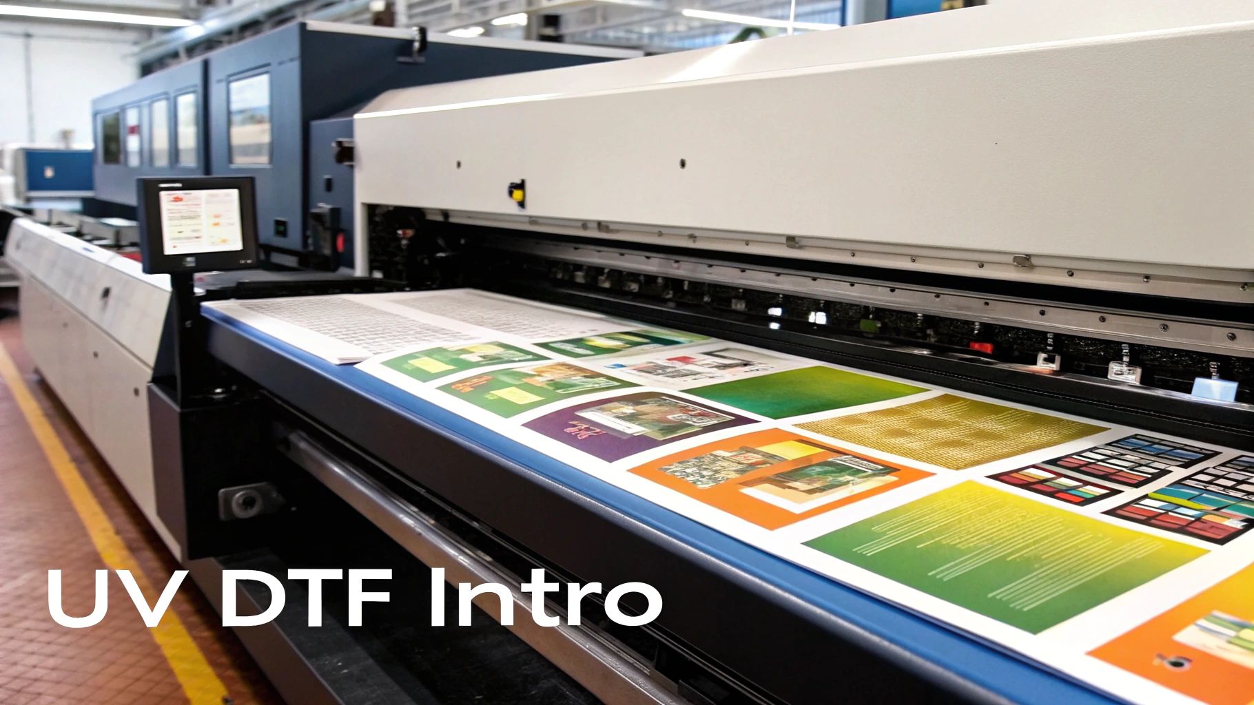 Multiple colorful designs arranged on a single UV DTF gang sheet, ready for application.