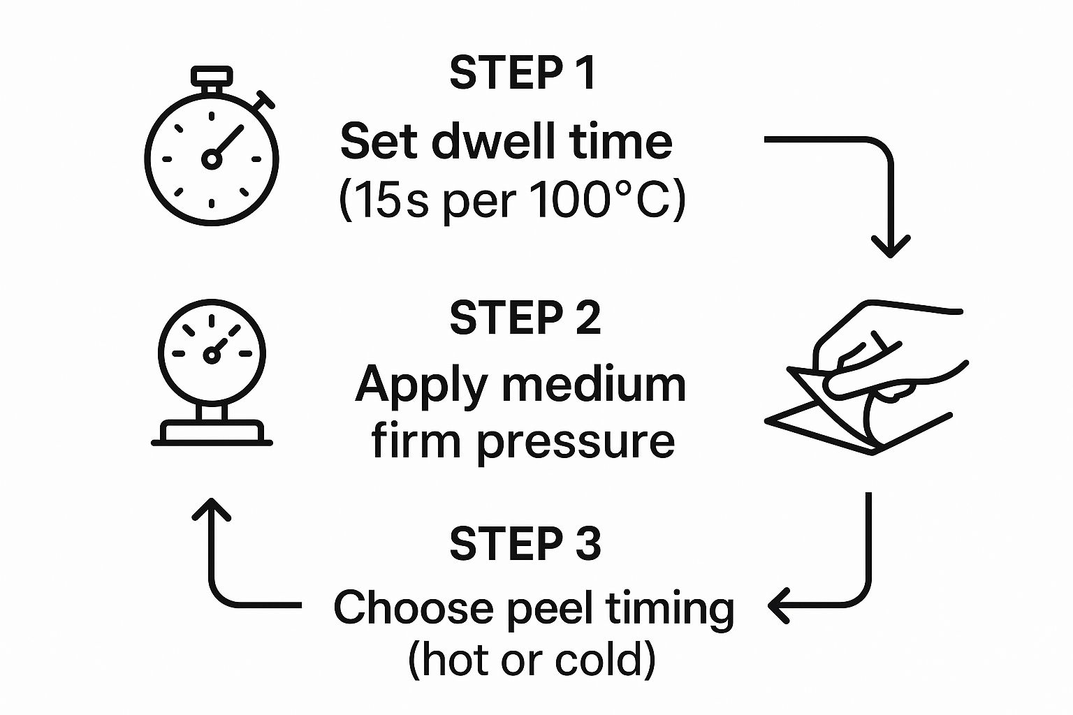 Infographic about how to heat press t shirts