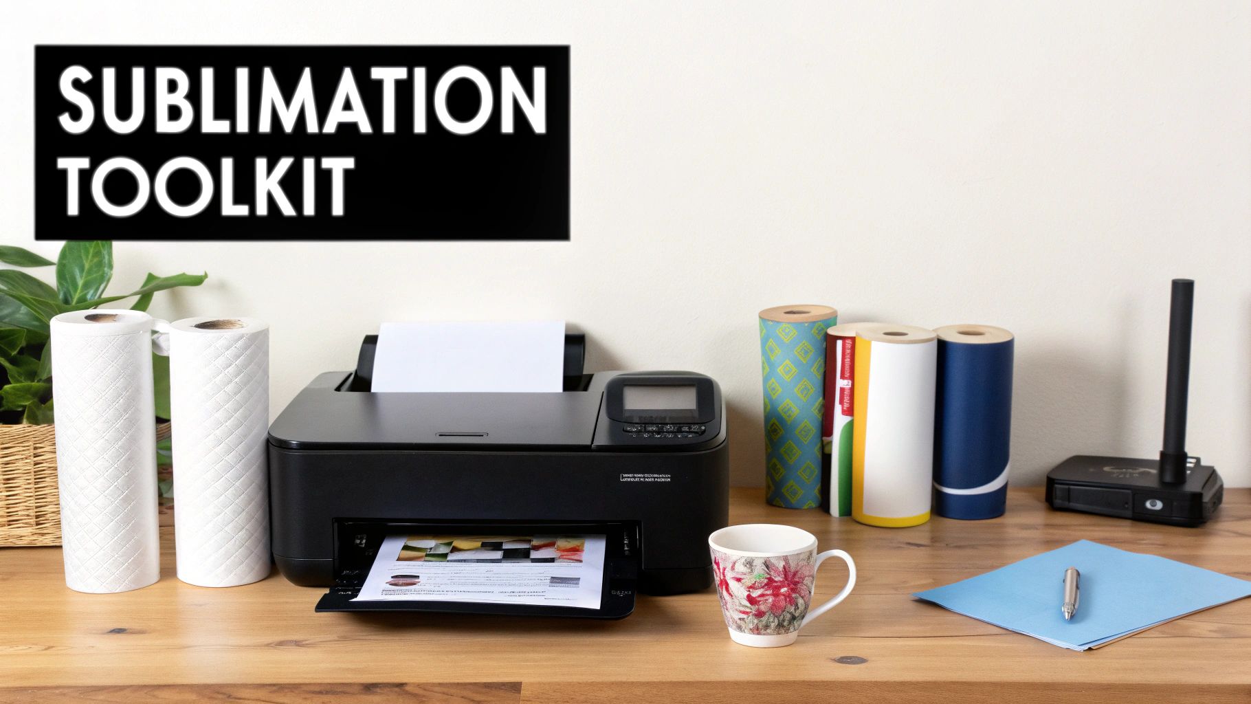 A person using a heat press machine for sublimation printing