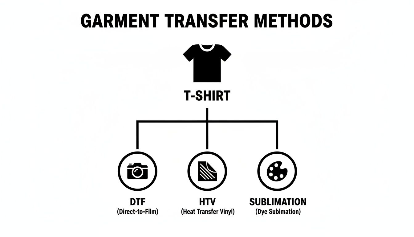 Infographic about transfer sheets for shirts