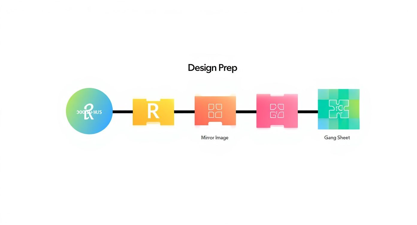 Infographic about how to print heat transfers