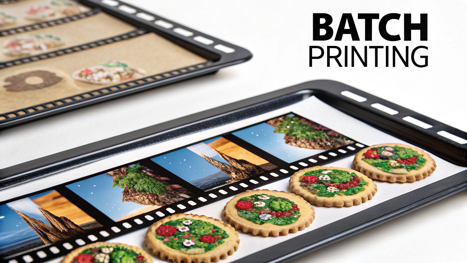 A collection of vibrant DTF transfers arranged on a gang an assortment of vibrant DTF transfers arranged on a gang sheet, ready for application.