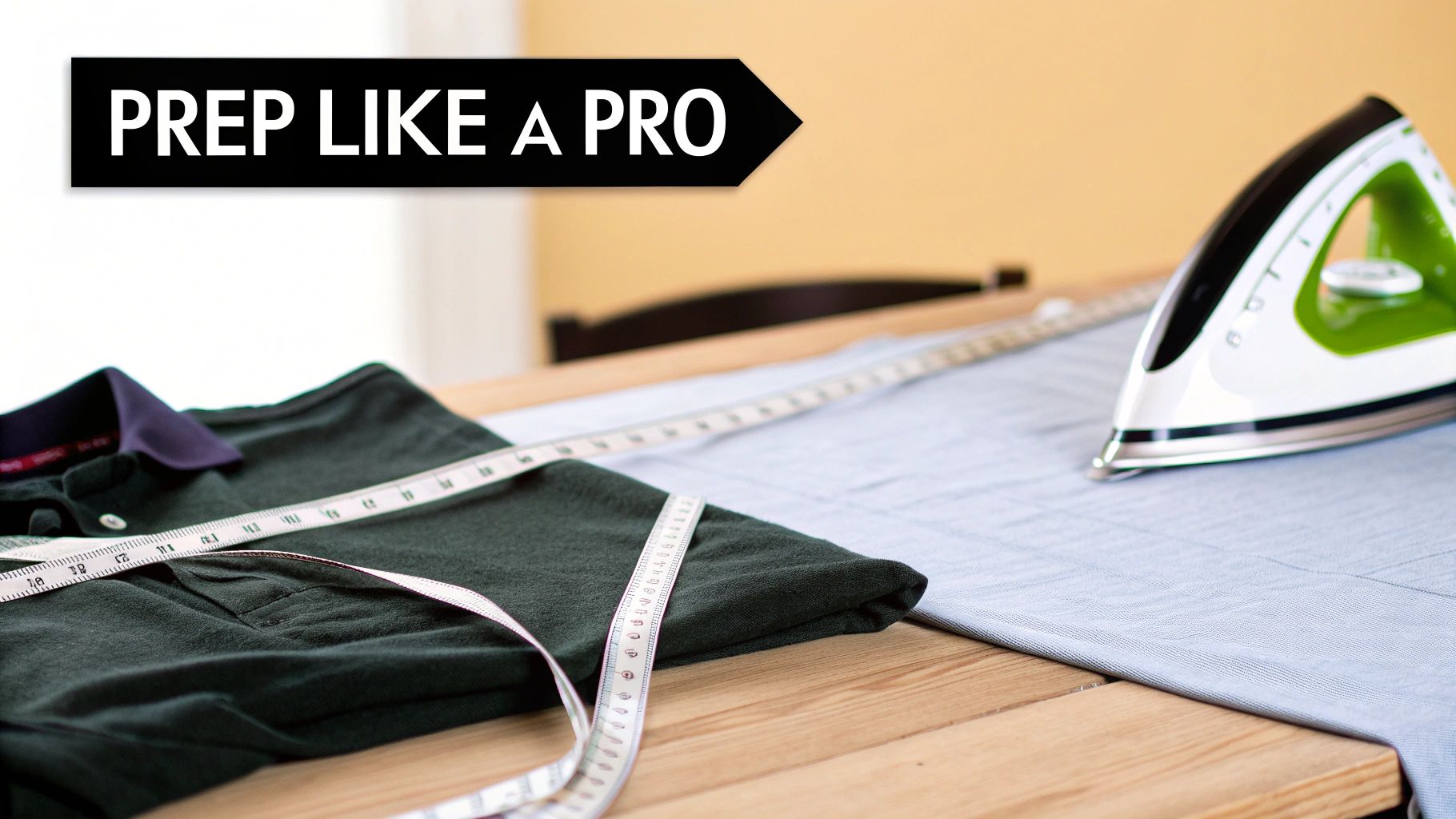 A person aligning a design on a t-shirt before using a heat press machine.