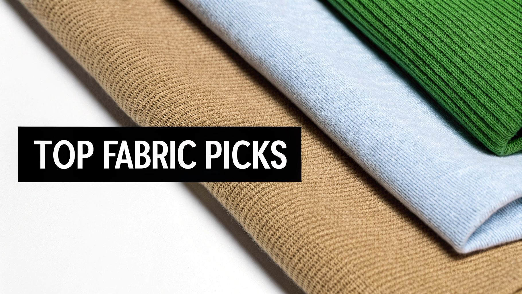 A stack of neatly folded t-shirts in various colors.