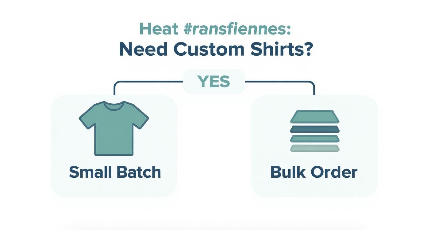 Infographic about custom heat transfers for shirts