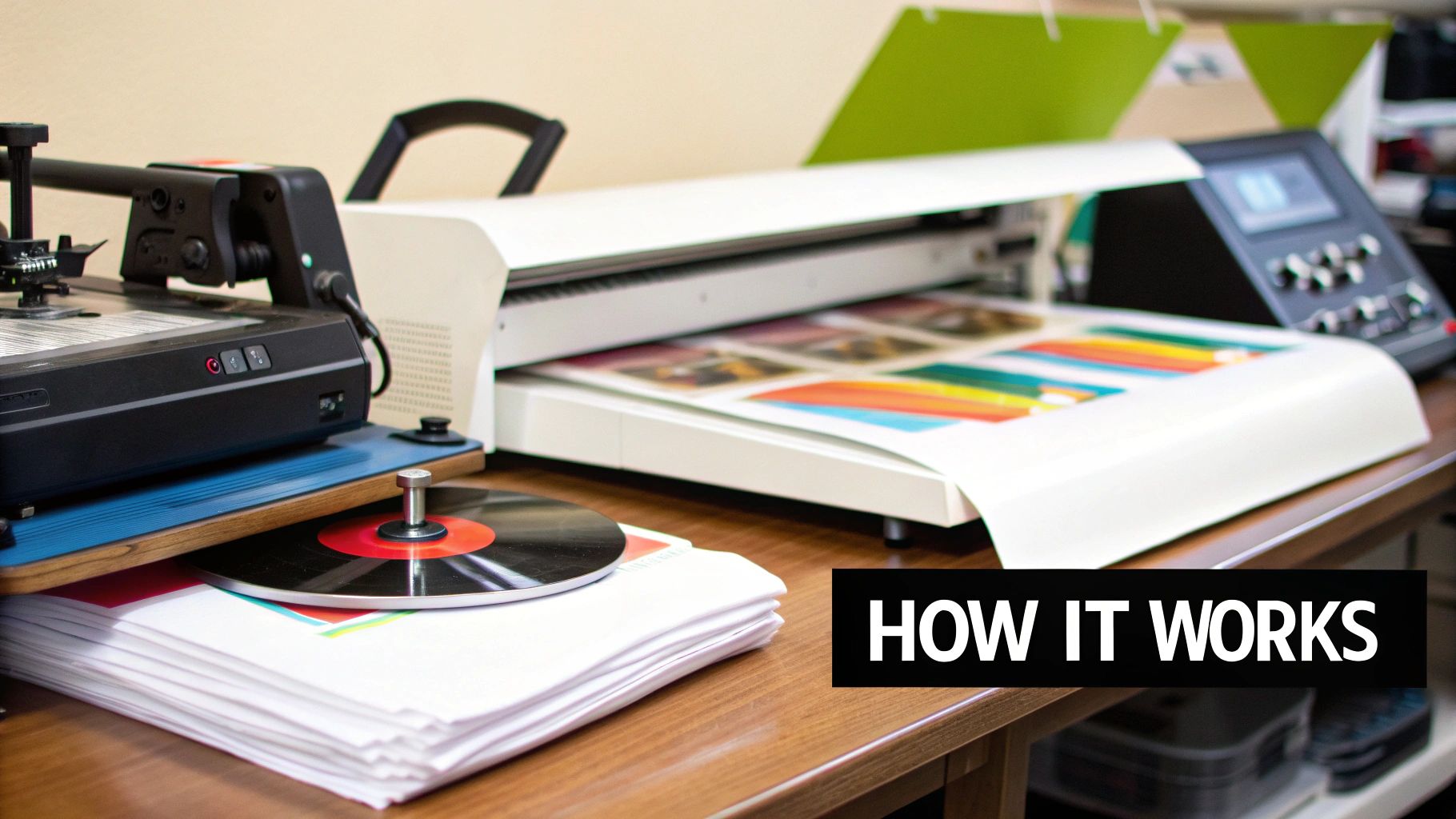 A sublimation printer printing a design onto special paper