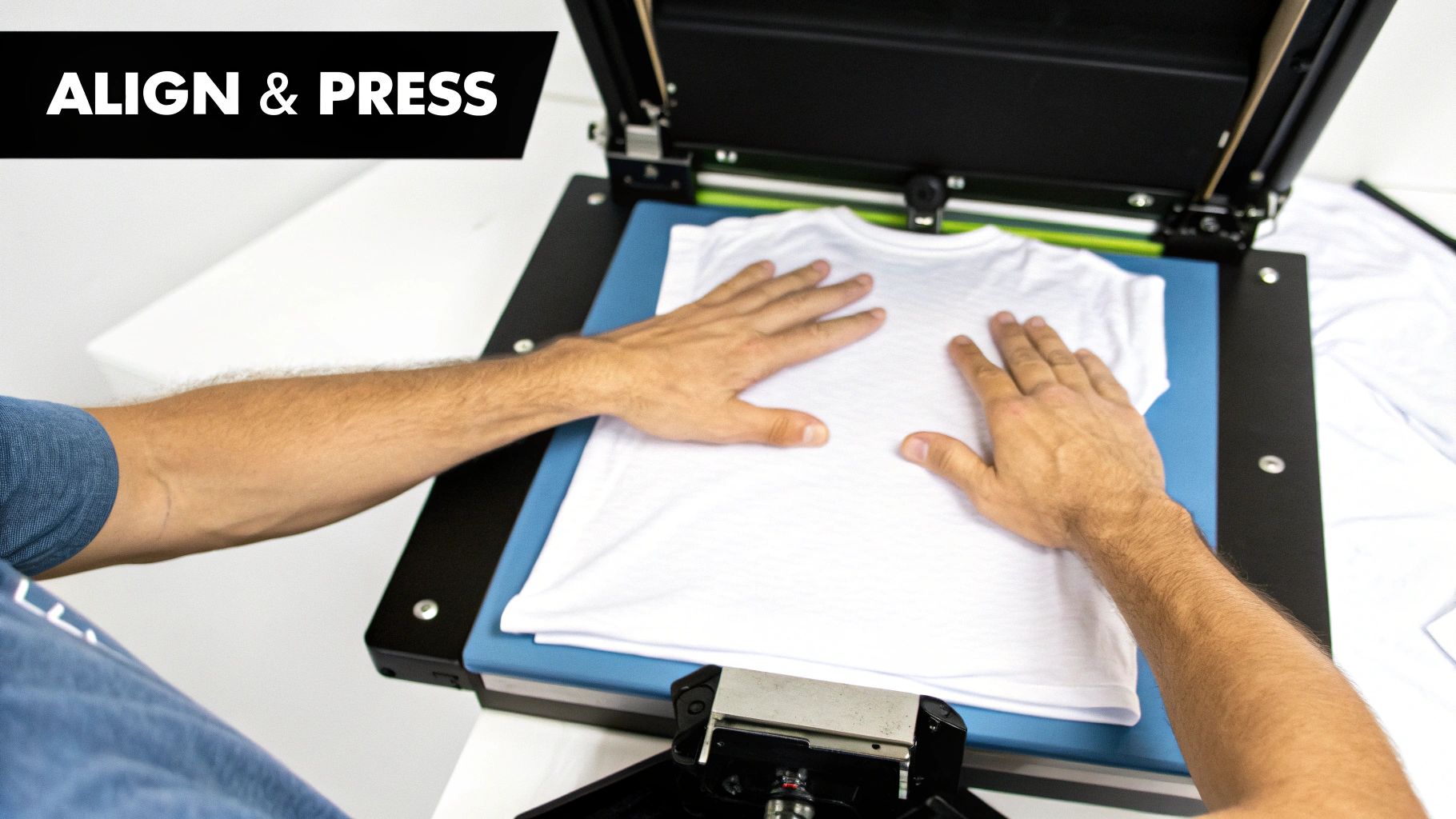 A close-up of a heat press machine's digital display showing temperature and time settings.