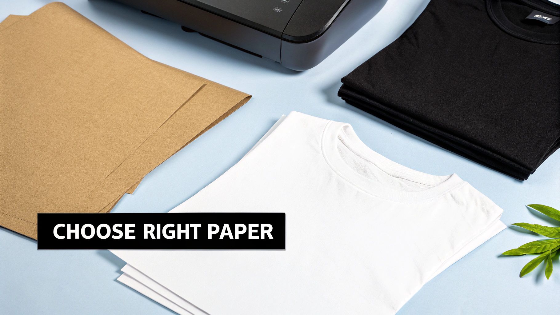 A person holding a custom-designed t-shirt with a vibrant graphic, showcasing the result of using the right transfer paper.