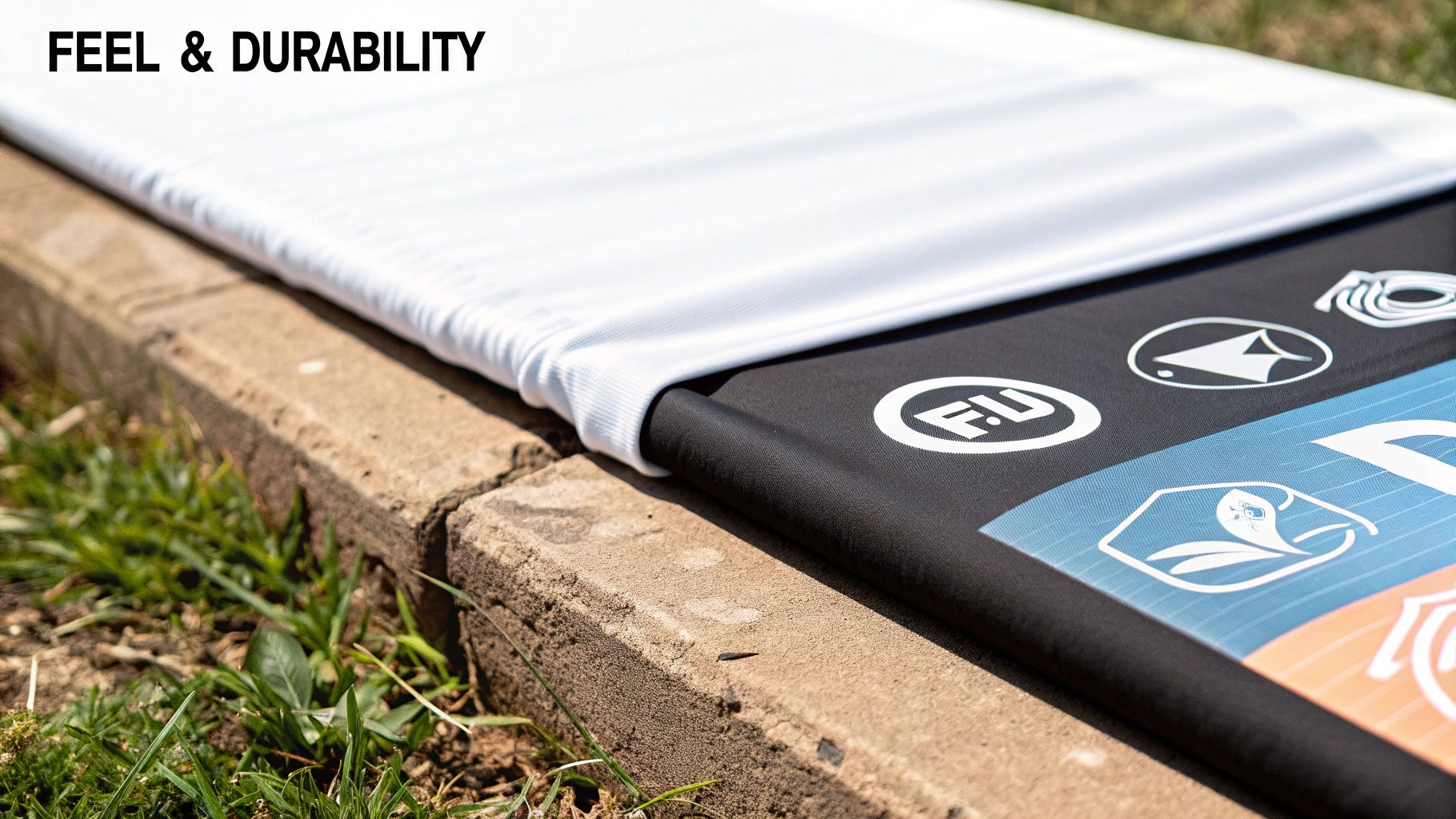 A close-up of a vibrant, detailed print on a t-shirt, showcasing quality