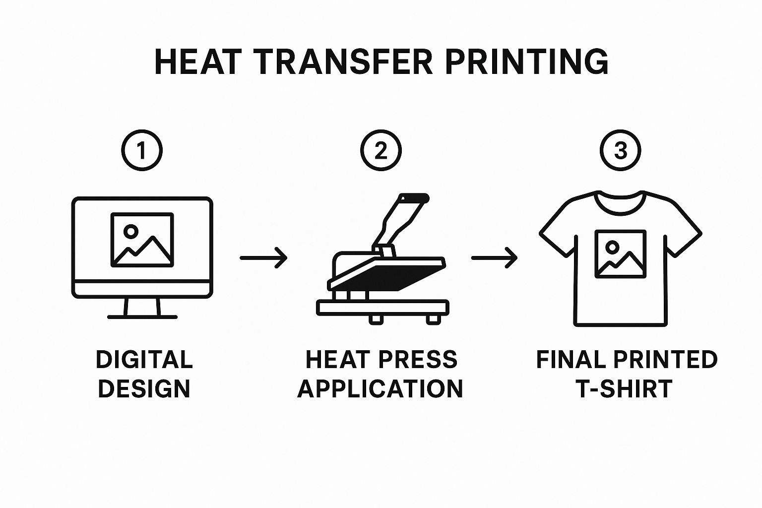 Infographic about heat transfer printing on t shirts