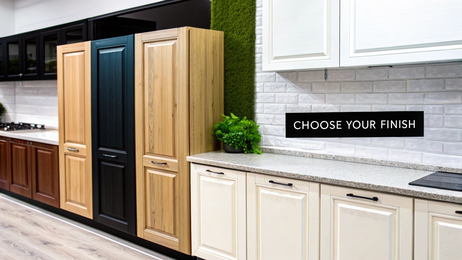 Modern kitchen with sleek, professionally painted cabinets.