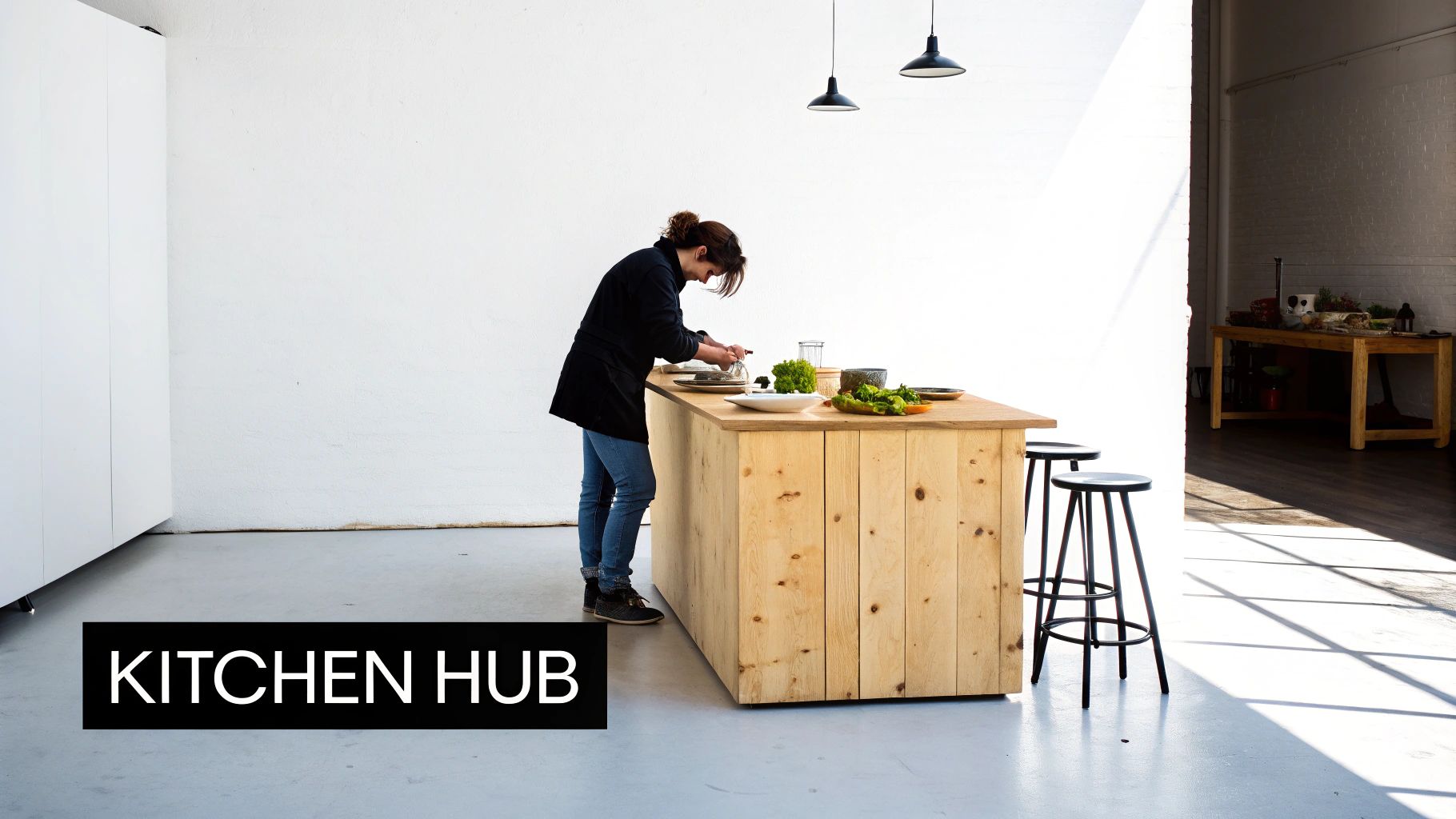 wood island kitchen image