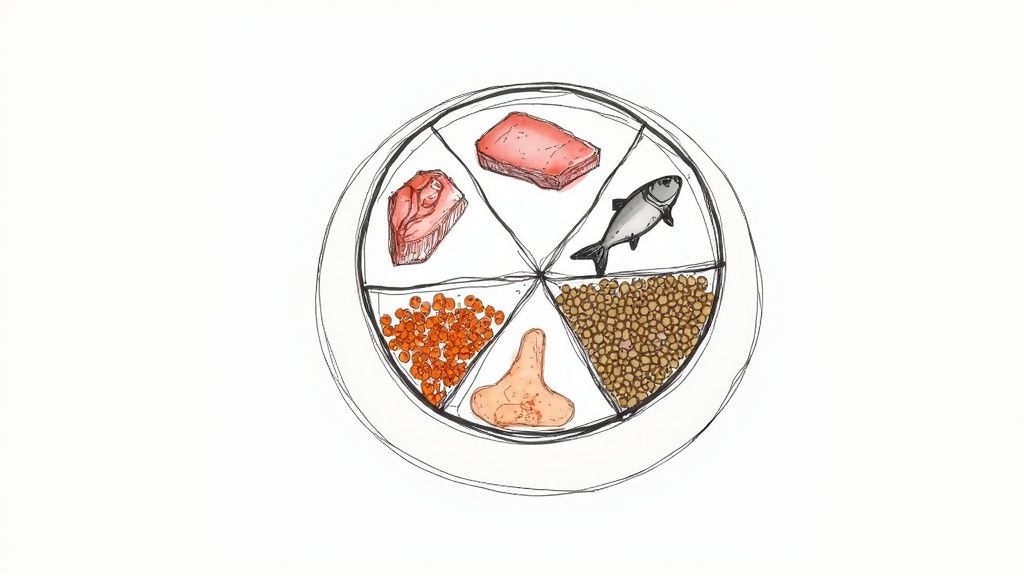 Dog supplements in bowls.