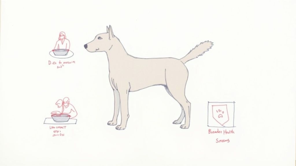 A happy dog catching a ball in a grassy field.