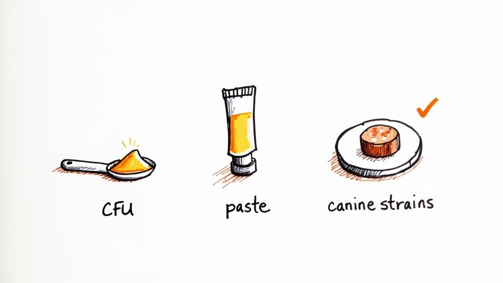 A person holding a probiotic chew for a dog.