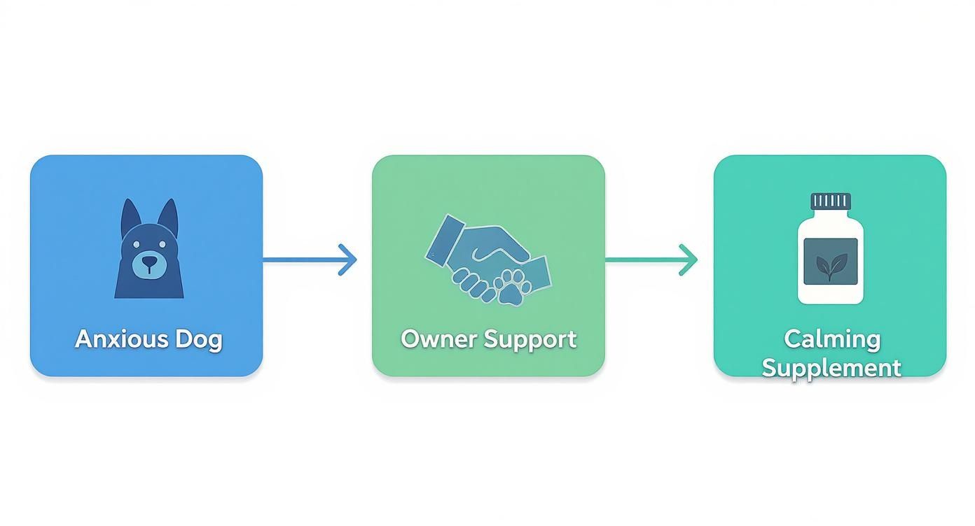 Infographic about calming supplement for dogs