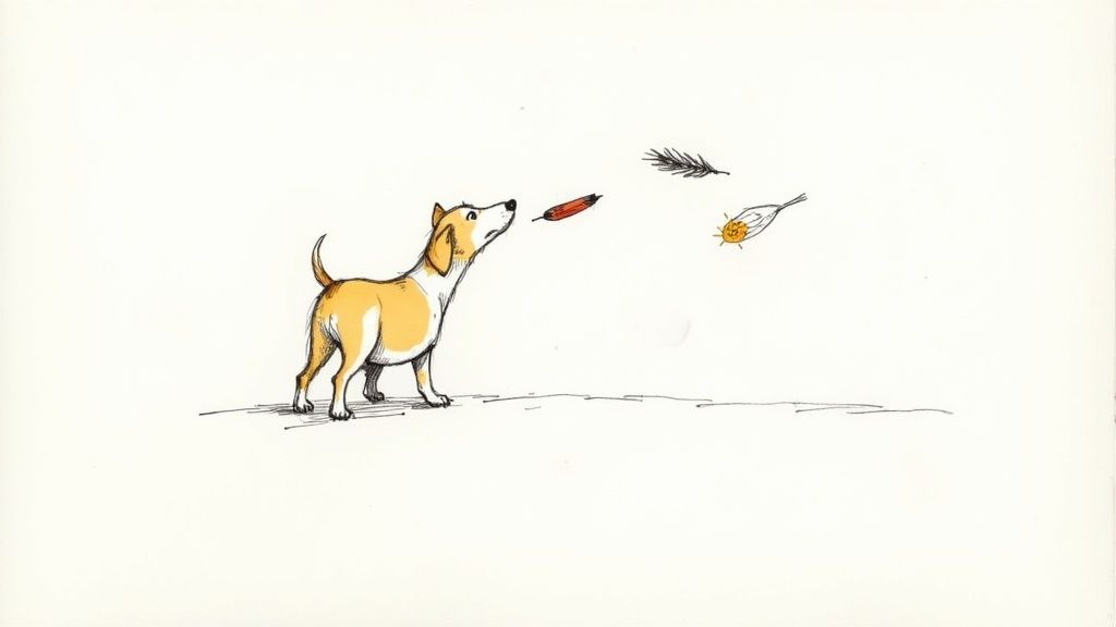 Dog looking at a bowl of healthy food.