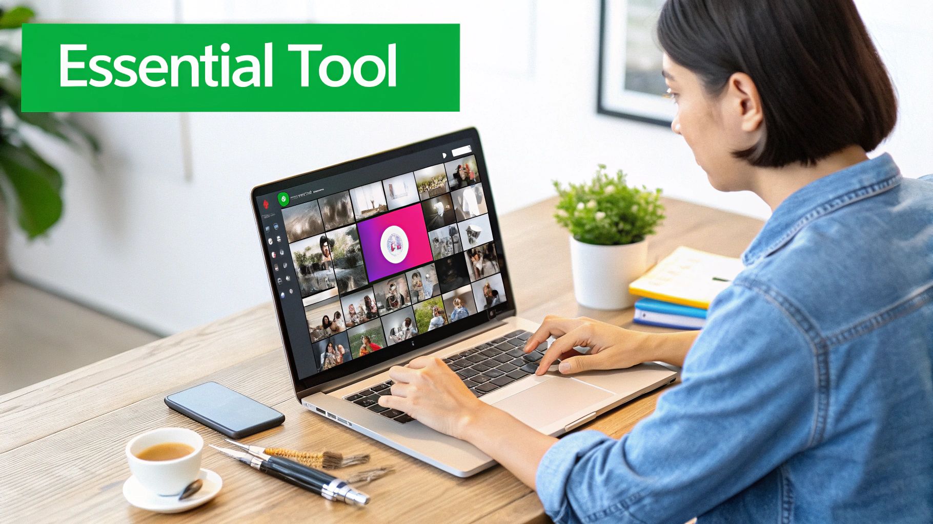 A person relaxing on a couch, pointing a remote control at a modern television displaying a vibrant streaming interface.