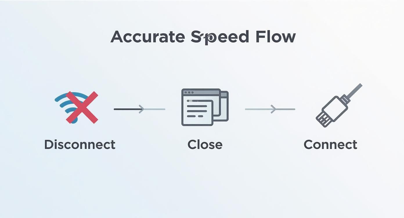 Infographic about how to check internet speed