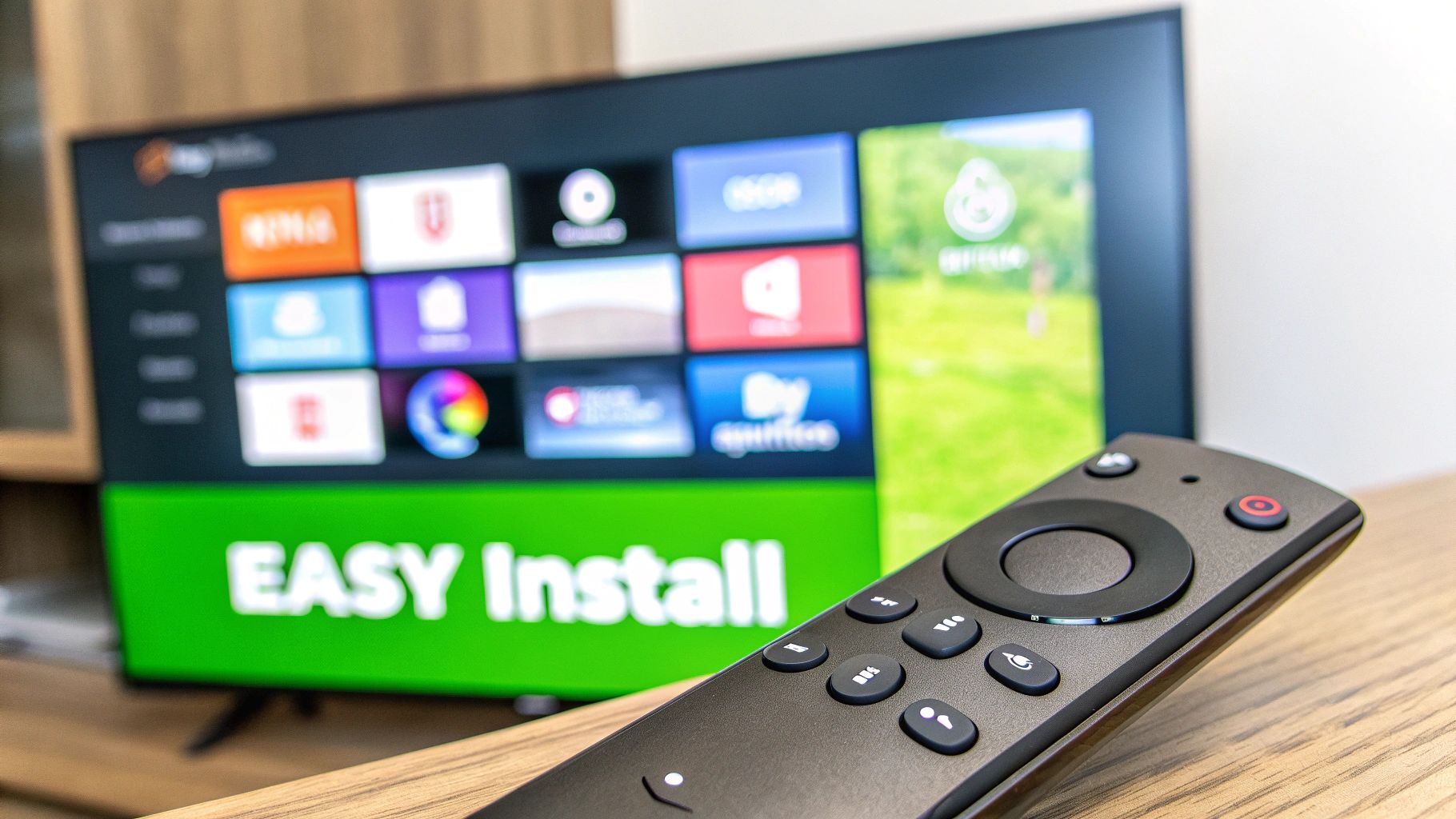 A user interface of an IPTV player on a Firestick device