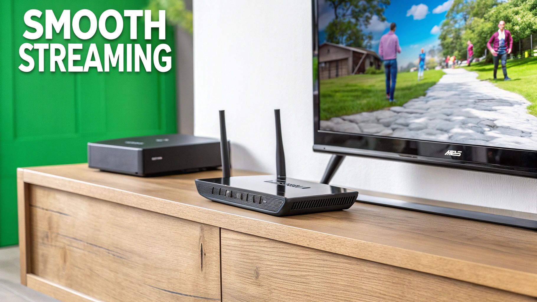 A person adjusting settings on a smart TV to improve picture quality.
