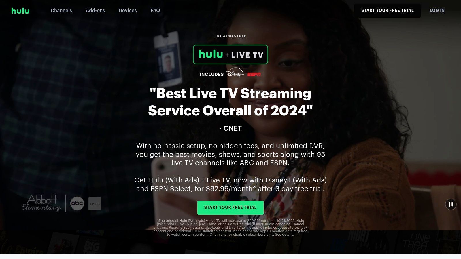 Hulu + Live TV (with Disney+ and ESPN)
