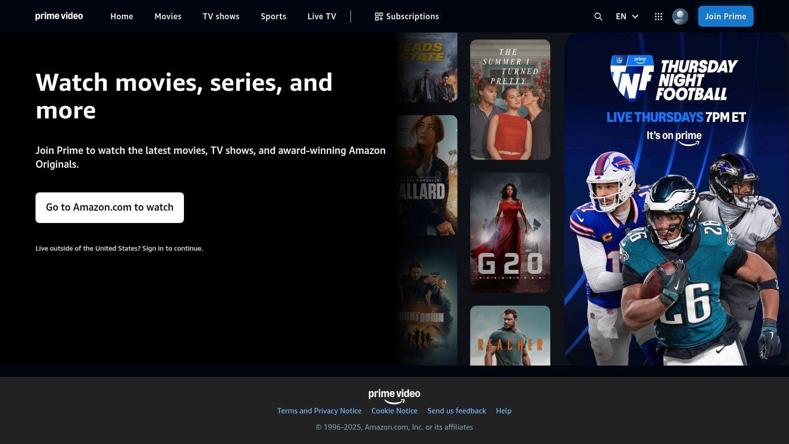 Prime Video (Free to Watch section)