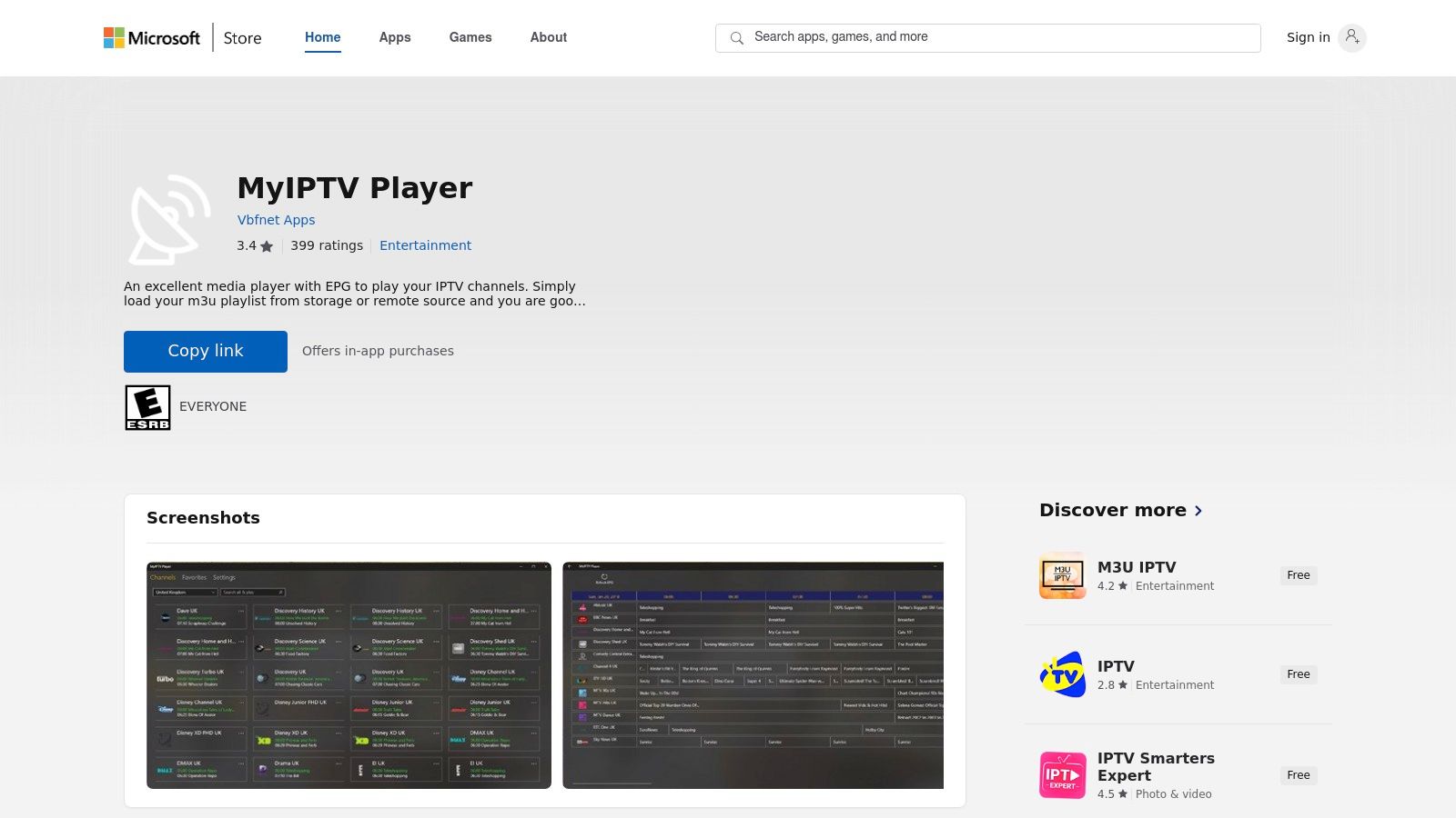Microsoft Store – MyIPTV Player