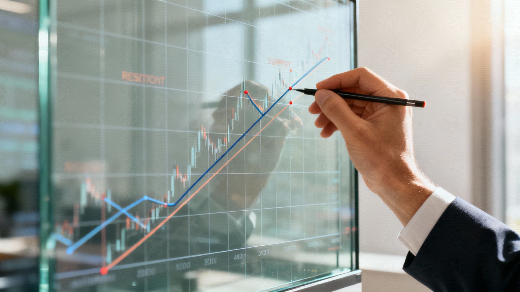 Grafico di analisi tecnica per strategia di trading