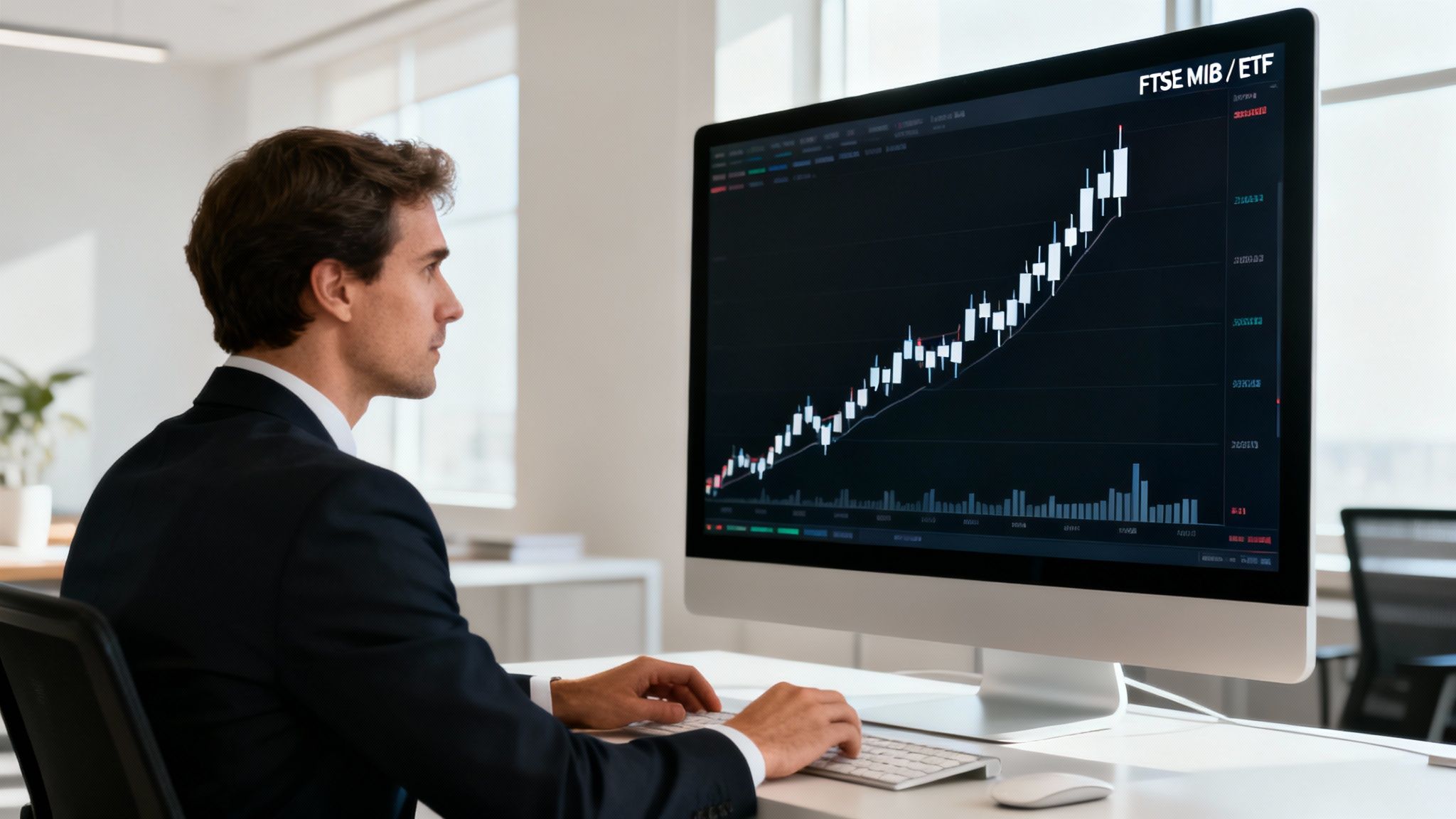 Grafico finanziario che mostra l'analisi tecnica