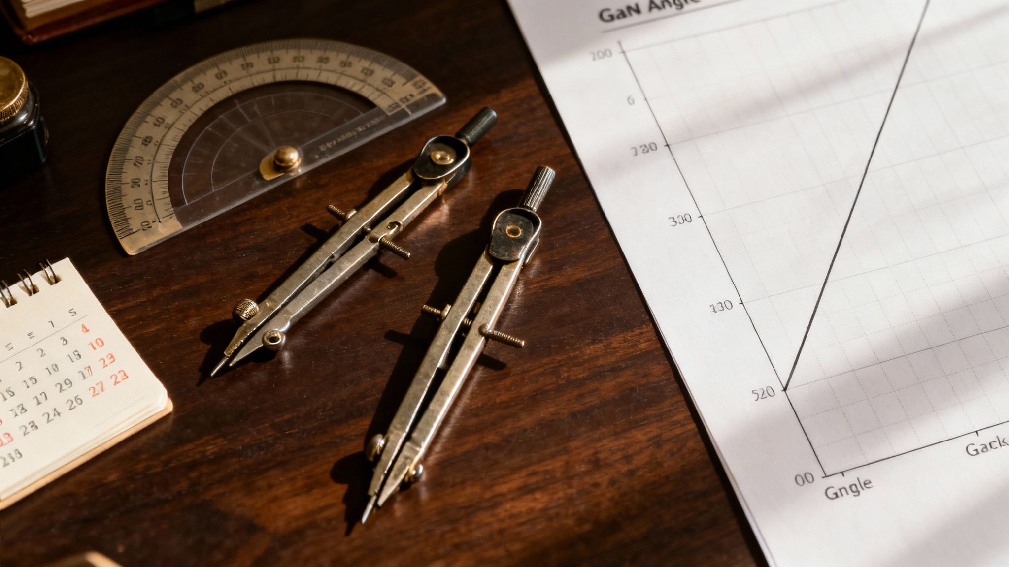 Un grafico finanziario con linee e angoli di Gann sovrapposti, che mostra la relazione tra tempo e prezzo