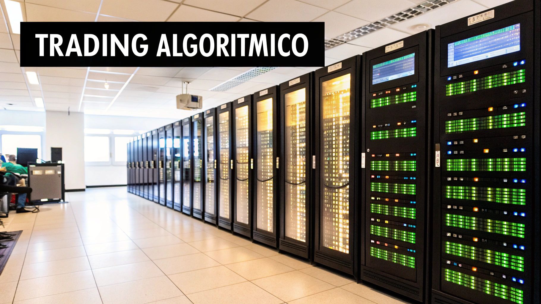 Un trader monitora grafici e dati per il trading algoritmico
