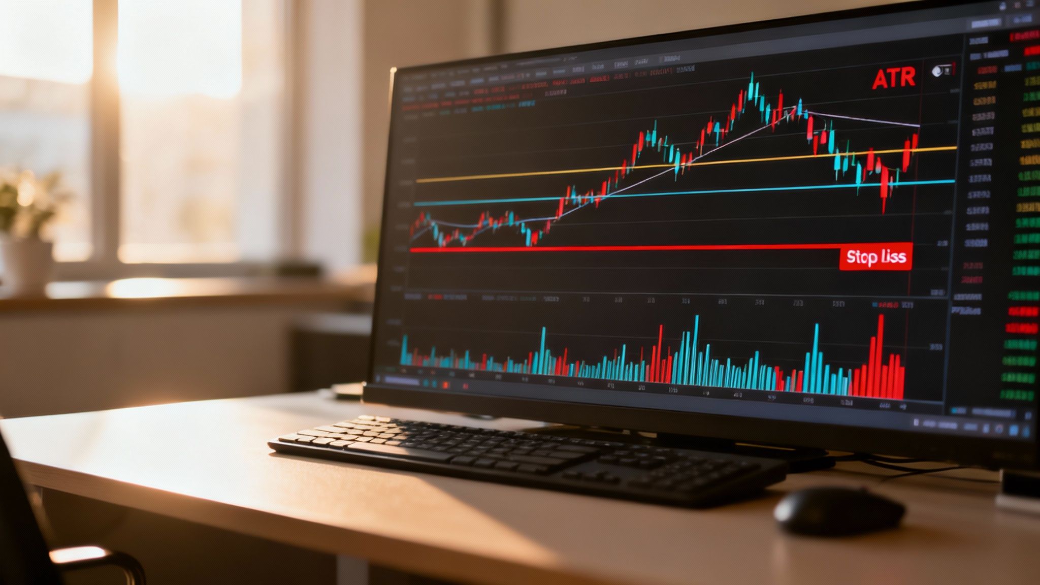 Grafico che mostra il posizionamento di uno stop loss