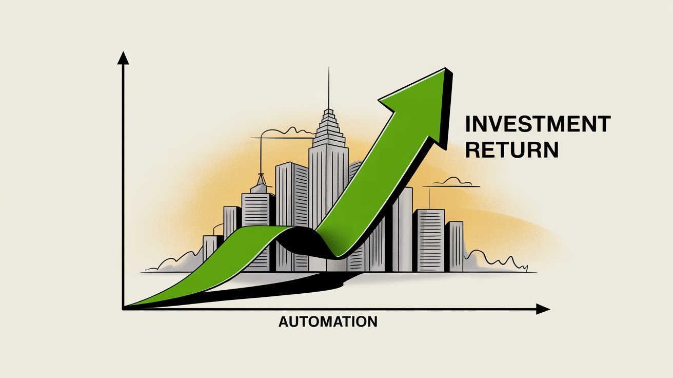 Graph showing return on investment from compliance automation with initial investment versus long-term cost savings