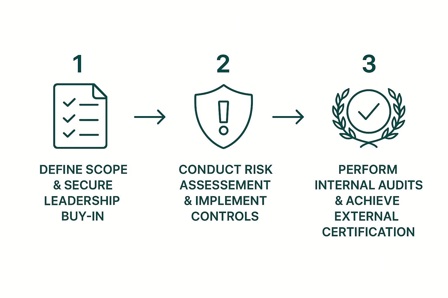 Infographic about how to get iso 27001 certified