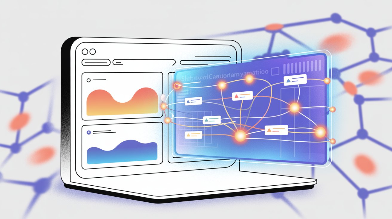 Self-serve dashboard interface showing automated compliance monitoring with charts and network visualizations for software-driven compliance management