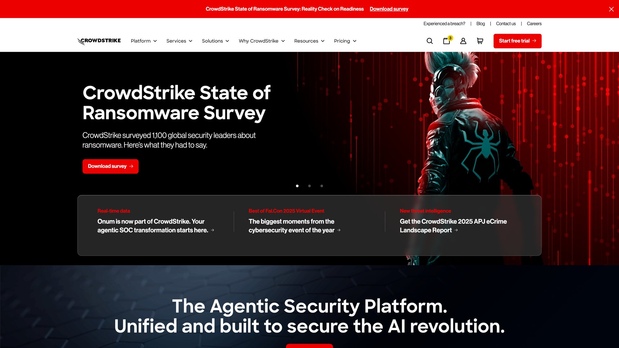 CrowdStrike Falcon platform homepage