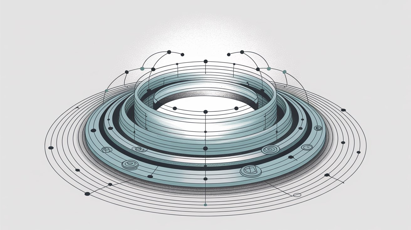 Layered ISO 27001 security framework showing systematic approach to information security management