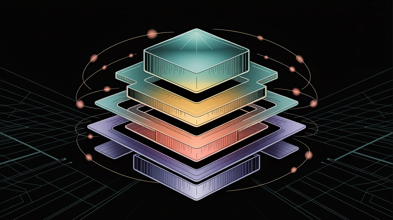 Illustration of layered security architecture showing multiple protection controls building defense in depth