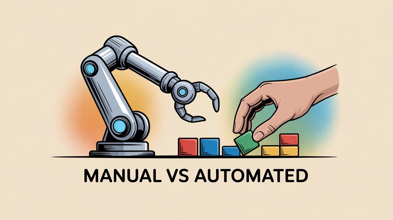 Manual retention with scattered notes versus automated retention with scheduled tasks and reduced risk