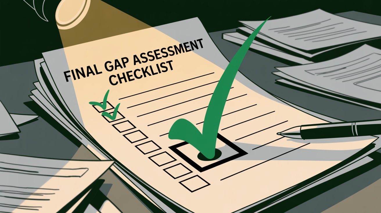 Final gap assessment with checklist verification and readiness confirmation